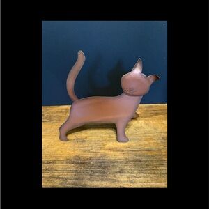 Vintage Folk Art Metal Copper Patina Kitty Cat 11” x 14” Buy Me Right Meow!